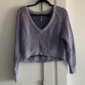 Free People Women’s Sweaters High Low V Sweater Purple Combo Size XS